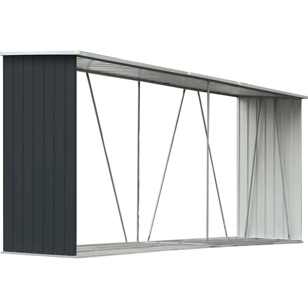Haardhoutschuur 330x84x152 cm gegalvaniseerd staal>vidaXL