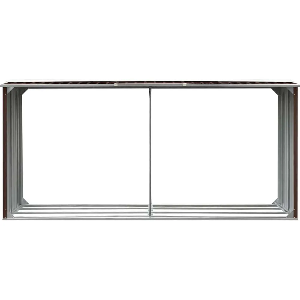 Houtkachel- & Haardaccessoires*vidaXL Haardhoutschuur 330x92x153 cm gegalvaniseerd staal Bruin