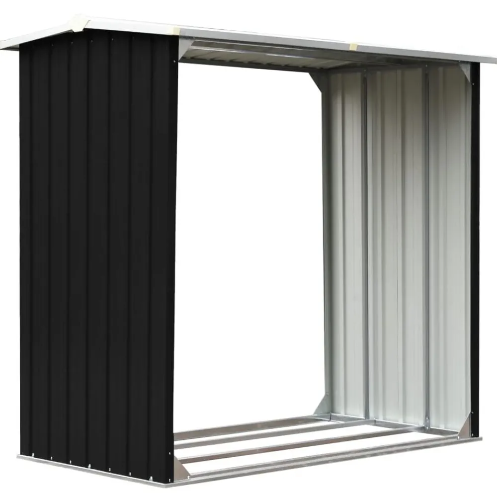 Houtkachel- & Haardaccessoires*vidaXL Haardhoutschuur 172x91x154 cm gegalvaniseerd staal Antraciet
