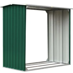 Houtkachel- & Haardaccessoires*vidaXL Haardhoutschuur 172x91x154 cm gegalvaniseerd staal Groen
