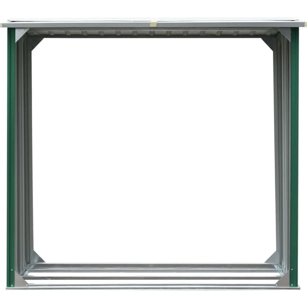 Houtkachel- & Haardaccessoires*vidaXL Haardhoutschuur 172x91x154 cm gegalvaniseerd staal Groen