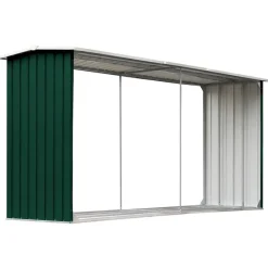 Haardhoutschuur 330x92x153 cm gegalvaniseerd staal>vidaXL Best
