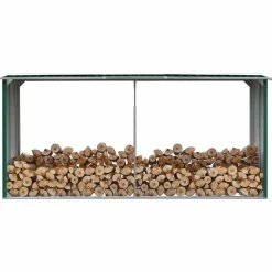 Haardhoutschuur 330x92x153 cm gegalvaniseerd staal>vidaXL Best