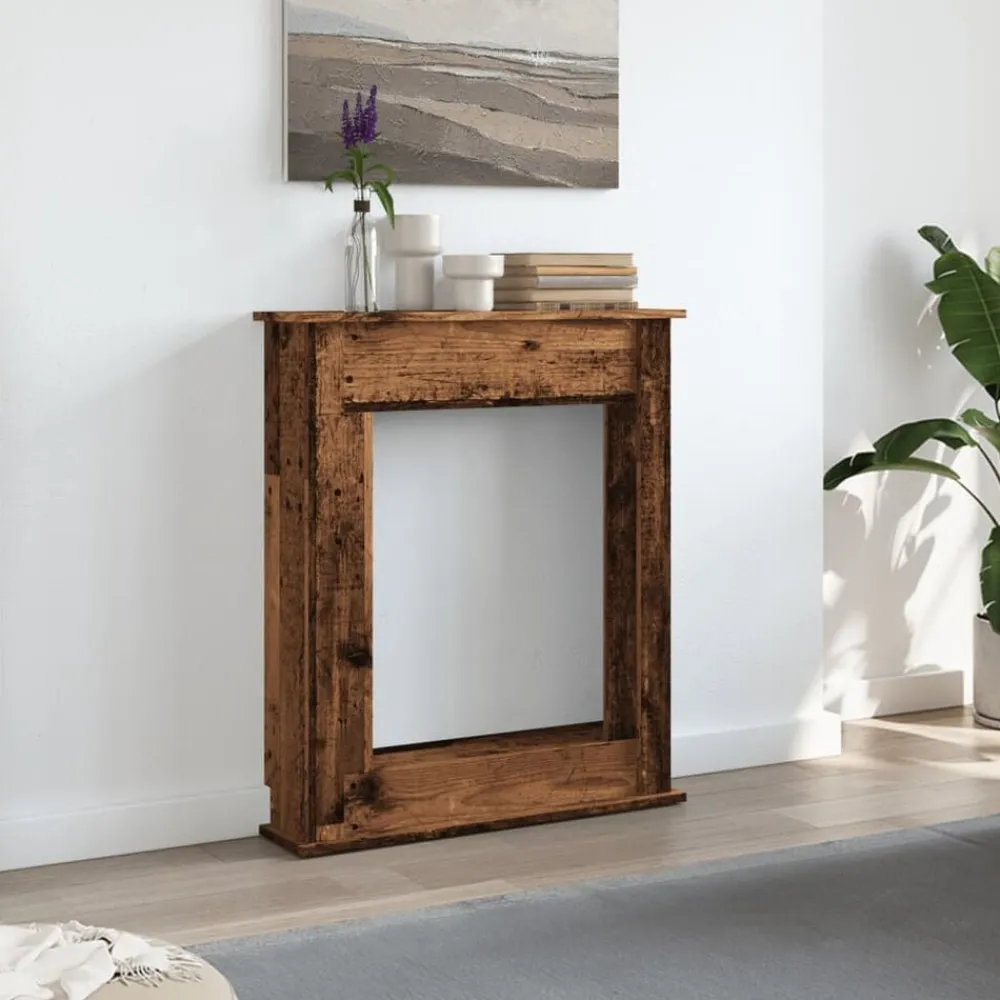Houtkachel- & Haardaccessoires*vidaXL Haardombouw 75x20x87,5 cm bewerkt hout kleurig Oud hout