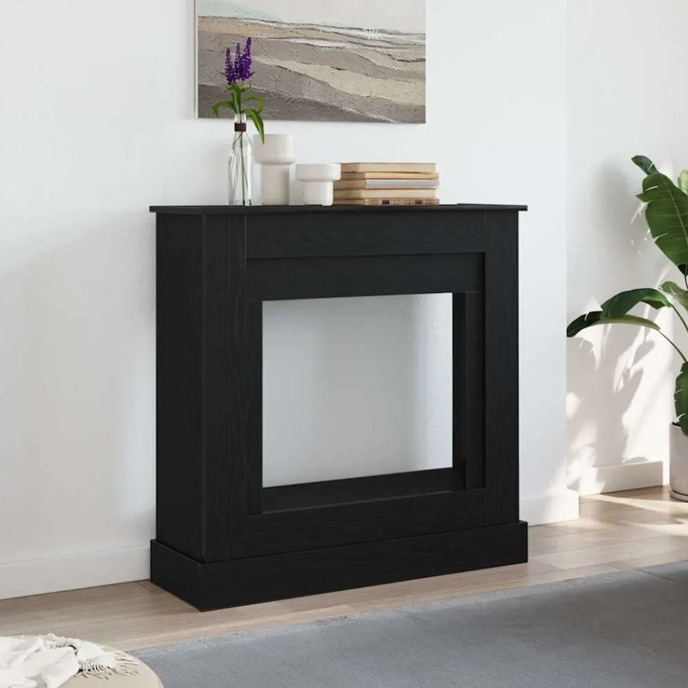 Houtkachel- & Haardaccessoires*vidaXL Haardombouw 90x30x90 cm spaanplaat kleurig Zwart eiken