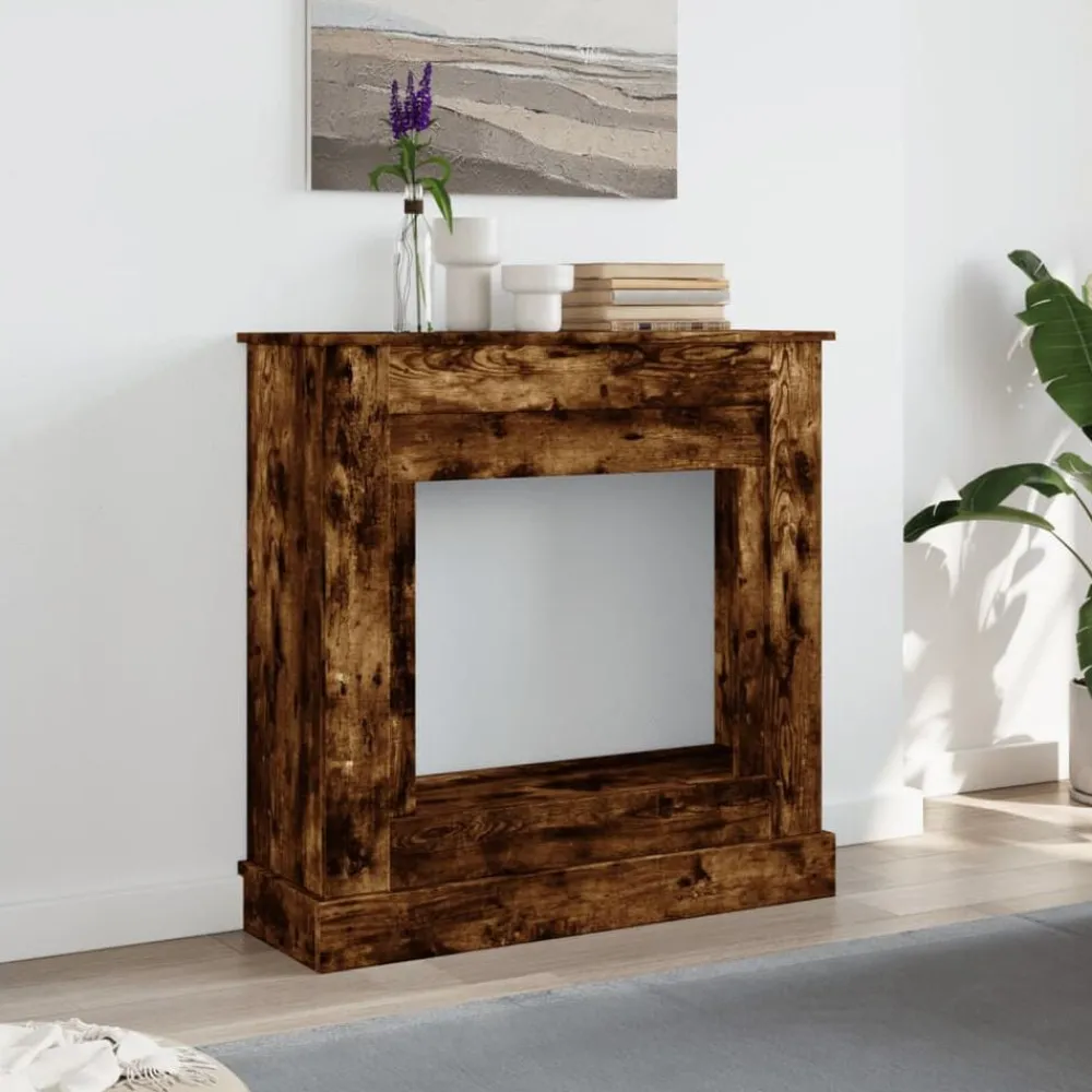 Houtkachel- & Haardaccessoires*vidaXL Haardombouw 90x30x90 cm bewerkt hout kleurig Gerookt eiken