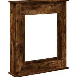 Houtkachel- & Haardaccessoires*vidaXL Haardombouw 75x20x87,5 cm bewerkt hout kleurig Gerookt eiken