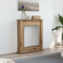 Houtkachel- & Haardaccessoires*vidaXL Haardombouw 75x20x87,5 cm bewerkt hout artisanaal eikenkleurig