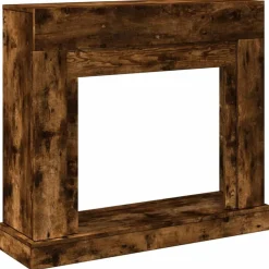 Houtkachel- & Haardaccessoires*vidaXL Haardombouw 100x30x87,5 cm bewerkt hout kleurig Gerookt eiken