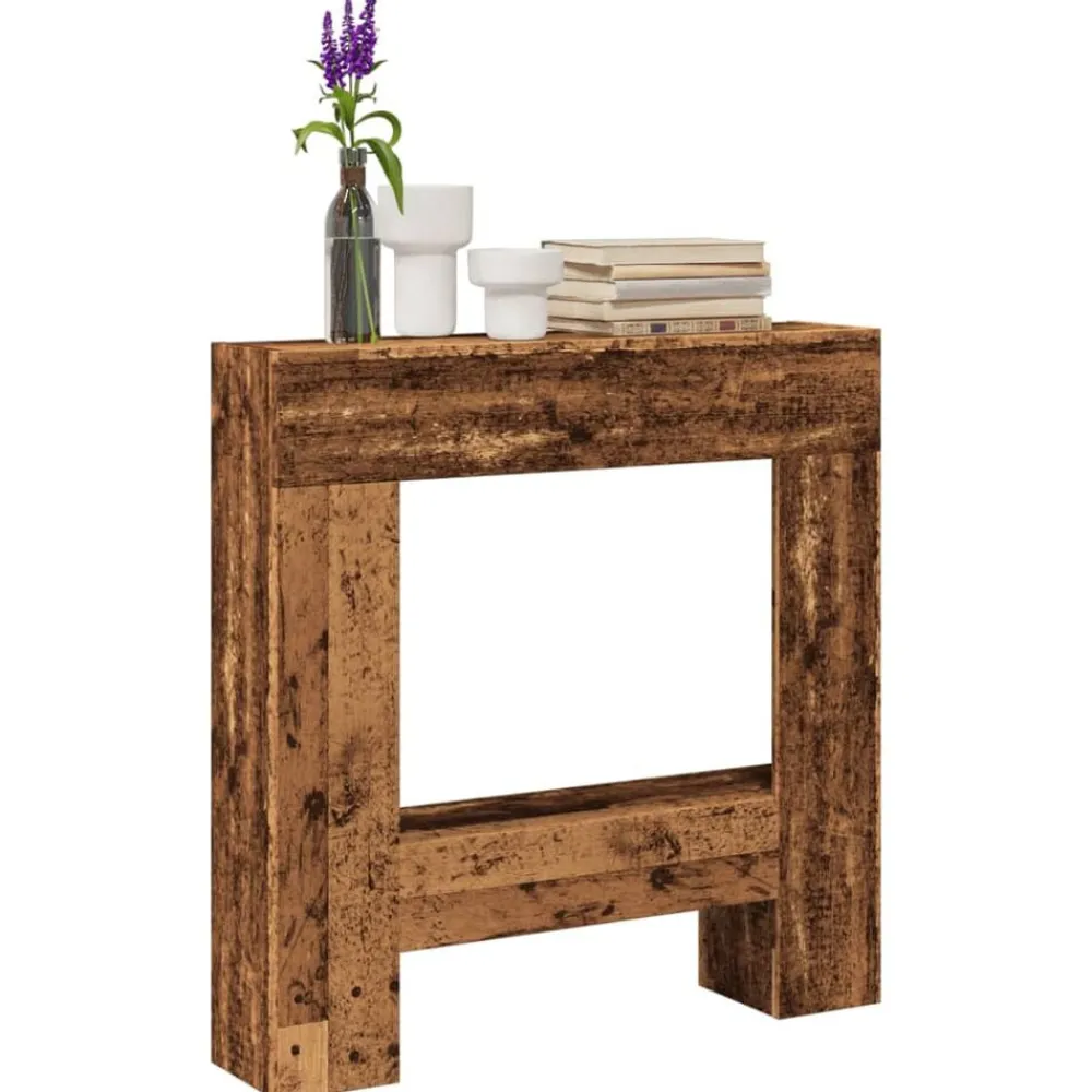 Houtkachel- & Haardaccessoires*vidaXL Haardombouw 81x18x82 cm bewerkt hout kleurig Oud hout