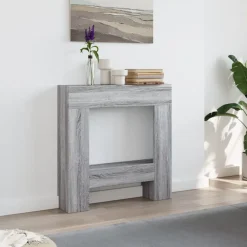 Houtkachel- & Haardaccessoires*vidaXL Haardombouw 81x18x82 cm bewerkt hout eikenkleur Grijs sonoma