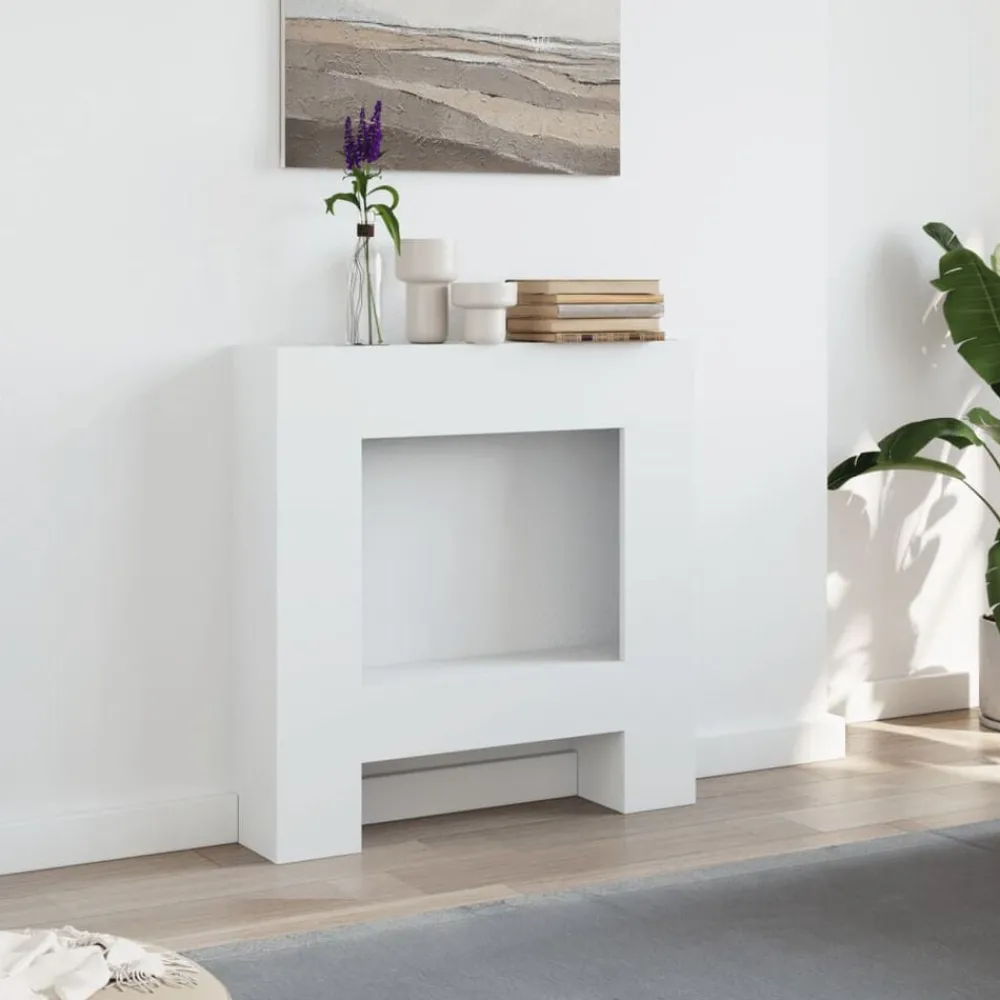 Houtkachel- & Haardaccessoires*vidaXL Haardombouw 81x18x82 cm bewerkt hout Wit