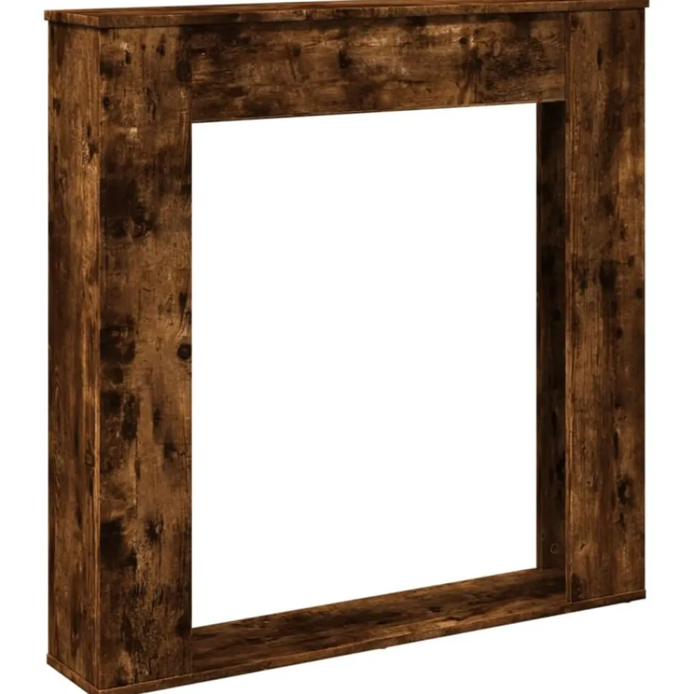 Houtkachel- & Haardaccessoires*vidaXL Haardombouw 100x20x100 cm bewerkt hout kleurig Gerookt eiken