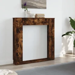 Houtkachel- & Haardaccessoires*vidaXL Haardombouw 100x20x100 cm bewerkt hout kleurig Gerookt eiken