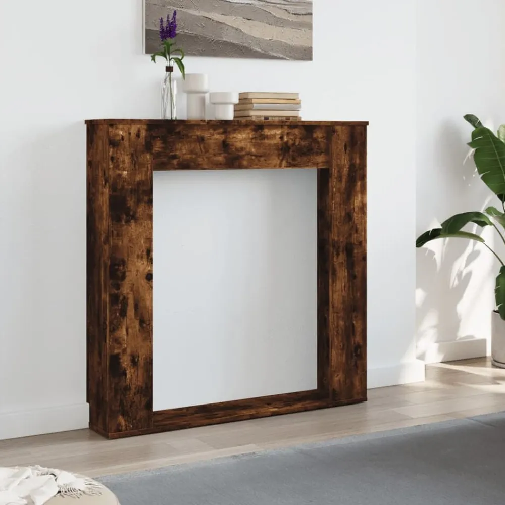 Houtkachel- & Haardaccessoires*vidaXL Haardombouw 100x20x100 cm bewerkt hout kleurig Gerookt eiken