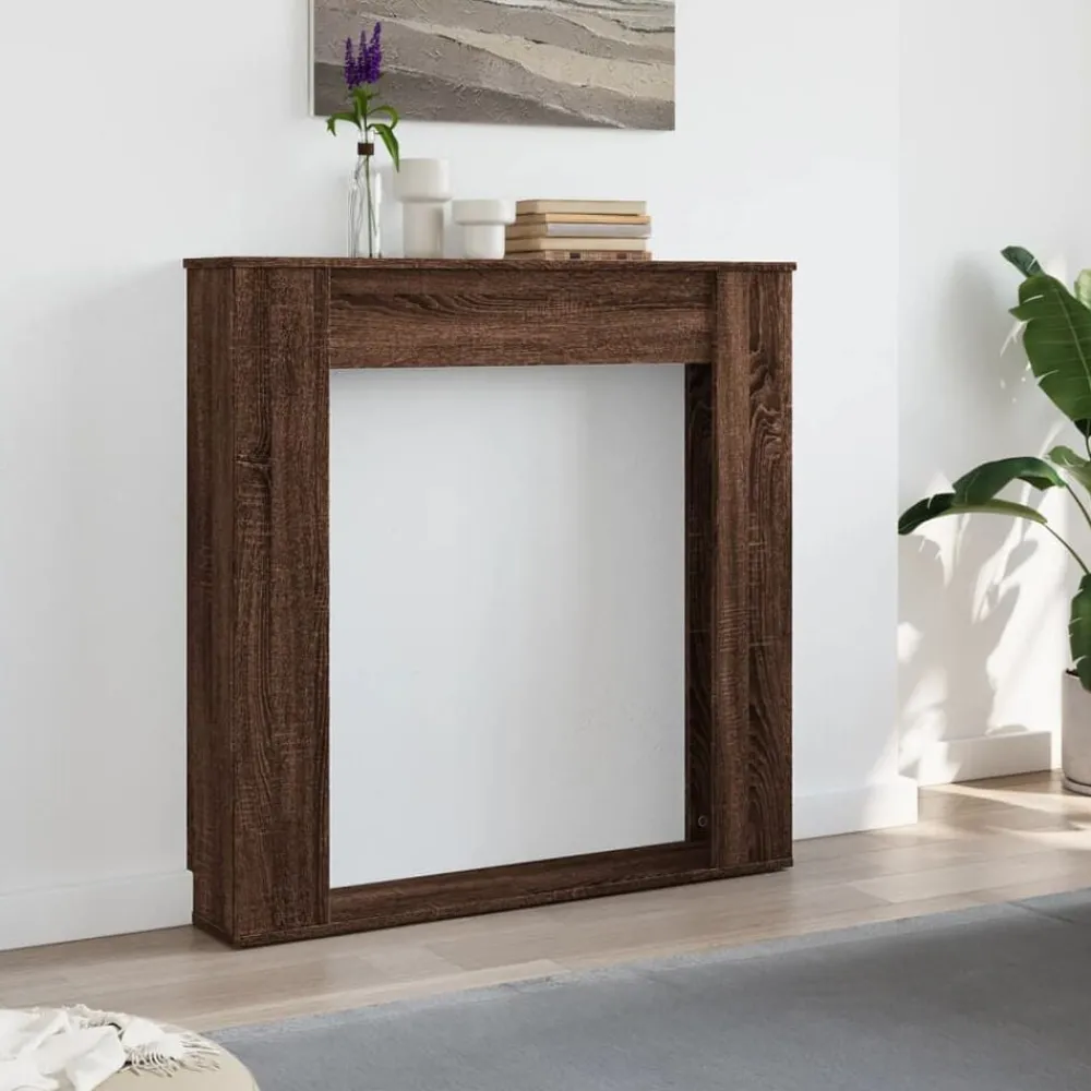Houtkachel- & Haardaccessoires*vidaXL Haardombouw 100x20x100 cm bewerkt hout ig bruin eikenkleur
