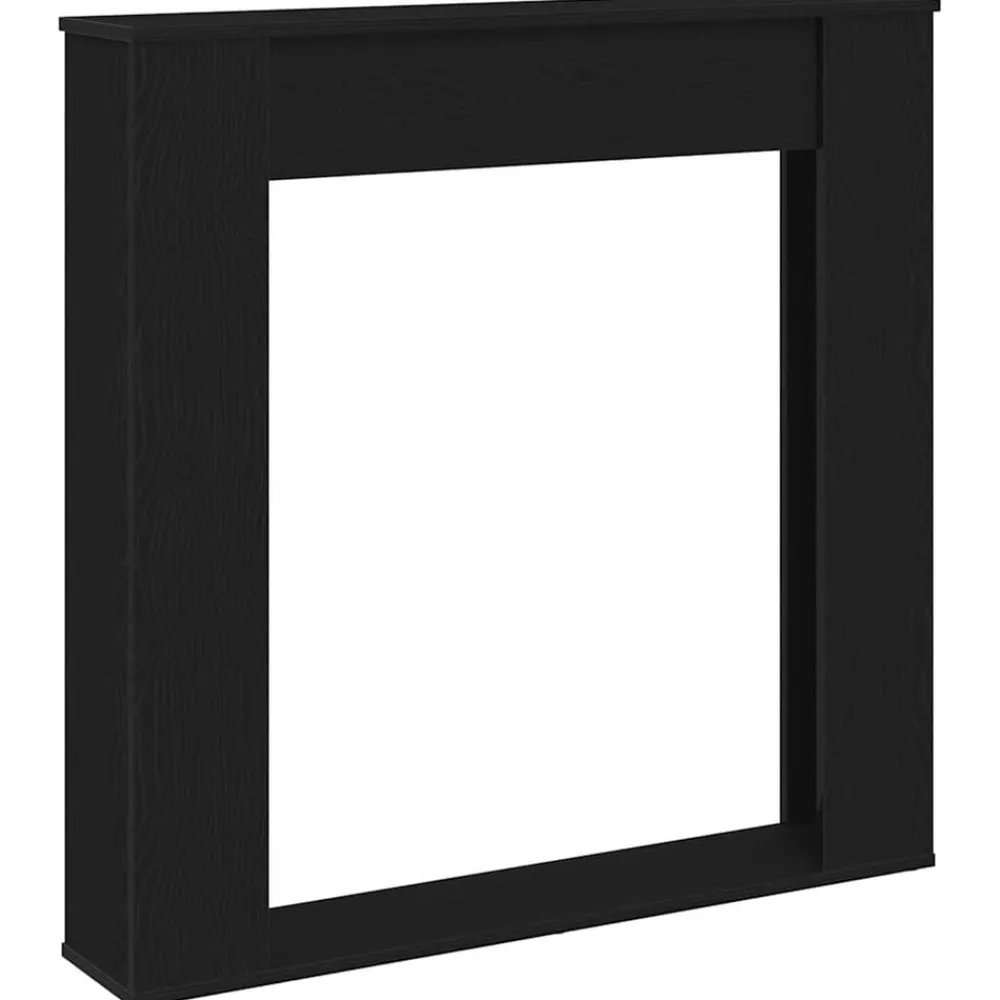 Houtkachel- & Haardaccessoires*vidaXL Haardombouw Zwarte Eiken 100x20x100 cm Technisch Hout Zwart eiken