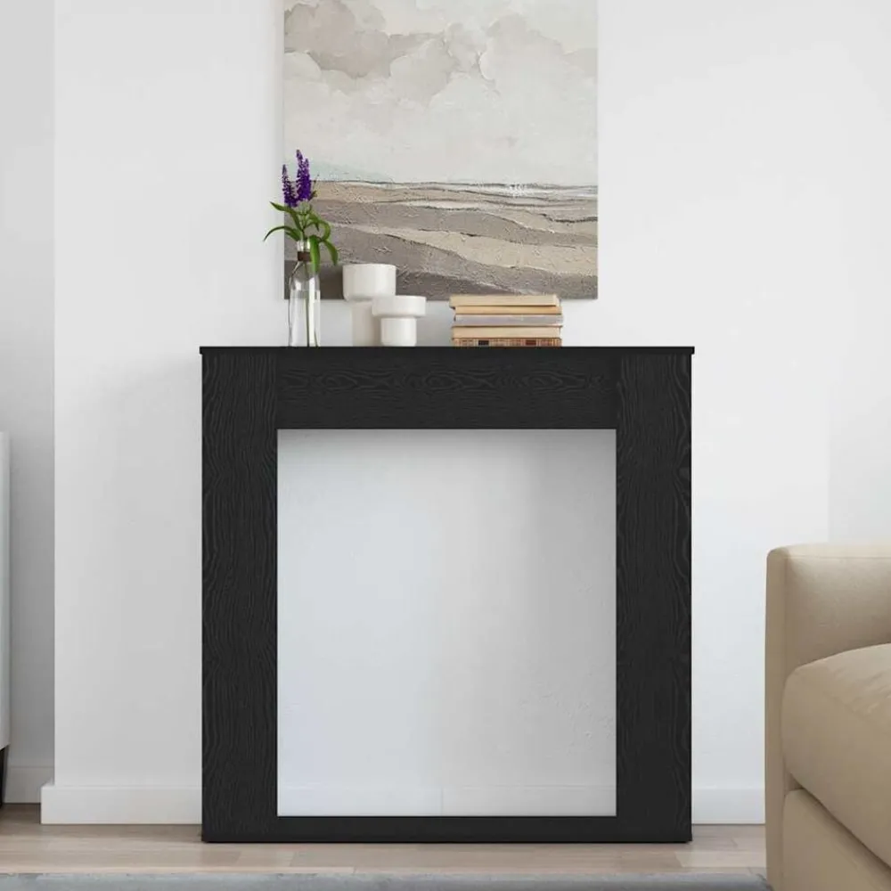 Houtkachel- & Haardaccessoires*vidaXL Haardombouw Zwarte Eiken 100x20x100 cm Technisch Hout Zwart eiken