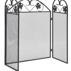 Houtkachel- & Haardaccessoires*vidaXL Haardscherm 3 panelen ijzer zwart