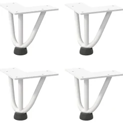Tafelaccessoires*vidaXL Haarnadelpoten voor Salontafel 4 st 10 cm massief staal Wit