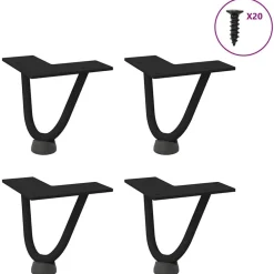 Tafelaccessoires*vidaXL Haarnadelpoten voor Salontafel 4 st 10 cm massief staal Zwart