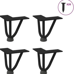 Tafelaccessoires*vidaXL Haarnadelpoten voor Salontafel 4 st 10 cm massief staal Zwart