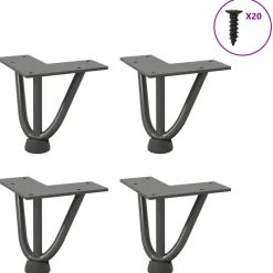 Tafelaccessoires*vidaXL Haarnadelpoten voor Salontafel 4 st 10 cm massief staal kleurig Antraciet