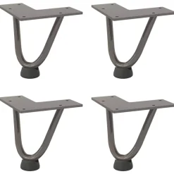 Tafelaccessoires*vidaXL Haarnadelpoten voor Salontafel 4 st 10 cm massief staal Naturel