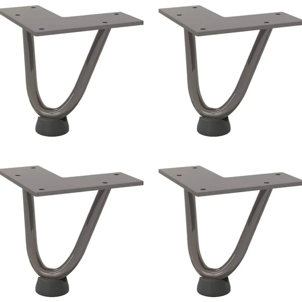 Tafelaccessoires*vidaXL Haarnadelpoten voor Salontafel 4 st 10 cm massief staal Naturel