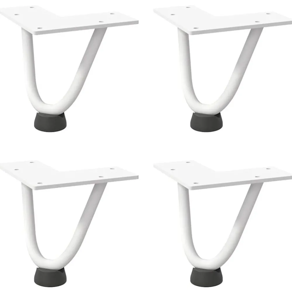 Tafelaccessoires*vidaXL Haarnadelpoten voor Salontafel 4 st 10 cm massief staal Wit