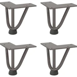 Tafelaccessoires*vidaXL Haarnadelpoten voor Salontafel 4 st 10 cm massief staal Naturel
