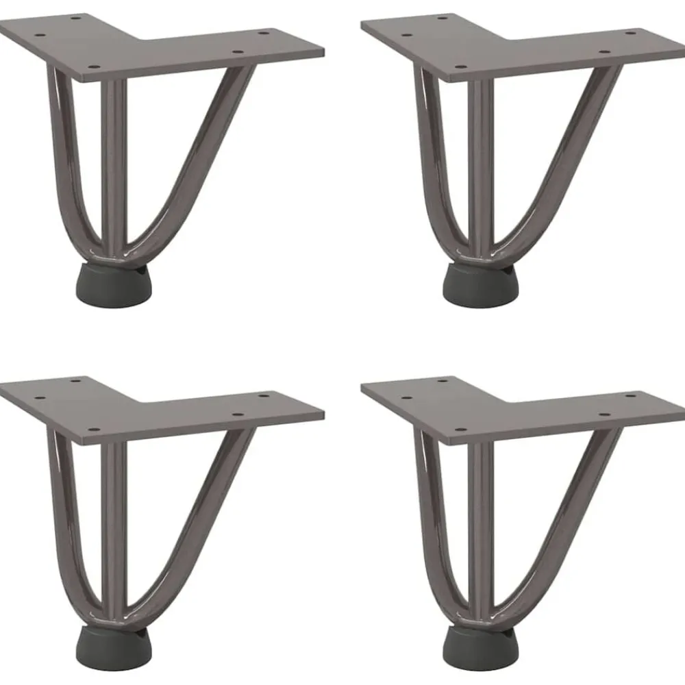 Tafelaccessoires*vidaXL Haarnadelpoten voor Salontafel 4 st 10 cm massief staal Naturel