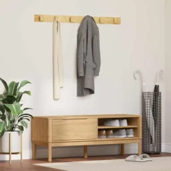 Bankjes*vidaXL Hal bank FLORO 115 x 40 x 45 cm Massief Vurenhout Wasbruin