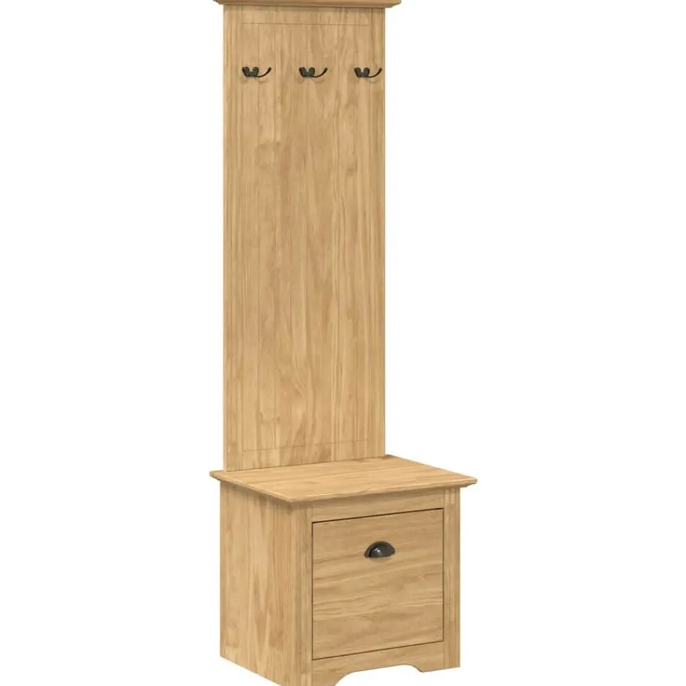 Bankjes*vidaXL hal kast BODO 50 x 40 x 156,7 cm Bewerkt hout Honingbruin