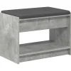 Bankjes*vidaXL Halbank met kussen met plank Beton Grijs 63 x 38 x 45 cm