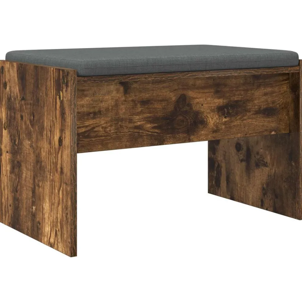 Bankjes*vidaXL Halbank met kussen 63 x 38 x 40 cm Gerookt eiken