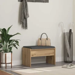 Halbank met kussen Artisan Eiken 63 x 38 x 40 cm>vidaXL Sale