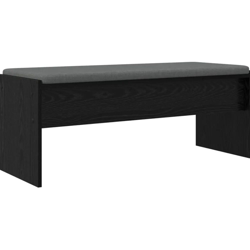 Bankjes*vidaXL Halbank met kussen 103 x 38 x 40 cm Zwart eiken