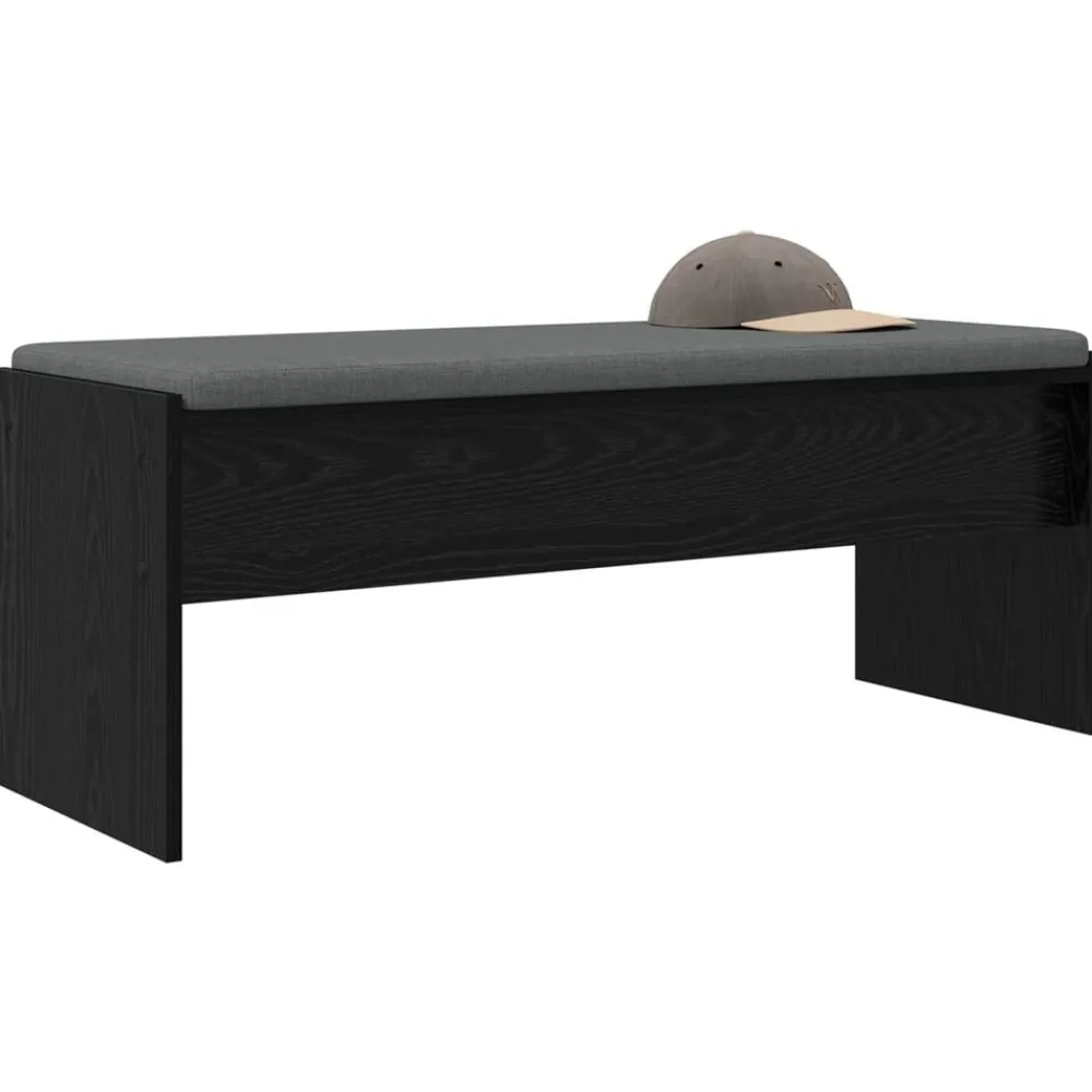 Bankjes*vidaXL Halbank met kussen 103 x 38 x 40 cm Zwart eiken