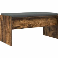 Bankjes*vidaXL Halbank met kussen 83 x 38 x 40 cm Gerookt eiken