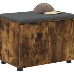 Halbank met kussen met plank Gerookte Eik 60 x 38 x 46 cm><noscript><img width=