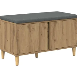 Halbank met kussen met opslag Artisan Eik 80 x 38 x 46 cm>vidaXL Best