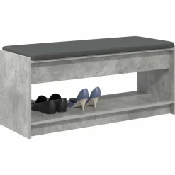 Halbank met kussen met plank Beton Grijs 103 x 38 x 45 cm><noscript><img width=