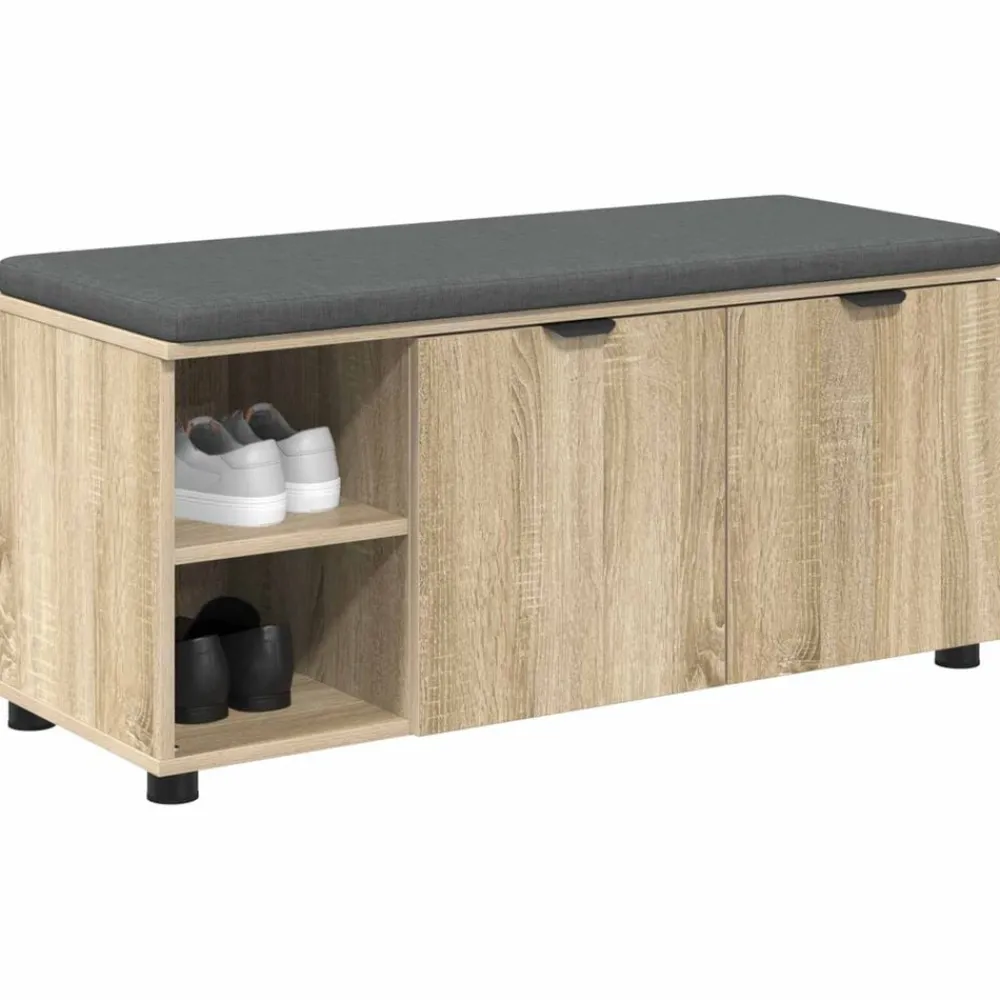 Halbank met kussen met plank 100 x 38 x 46 cm>vidaXL New
