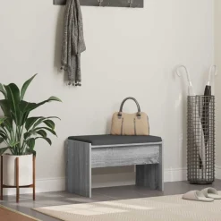 Bankjes*vidaXL Halbank met kussen 63 x 38 x 40 cm Grijs sonoma