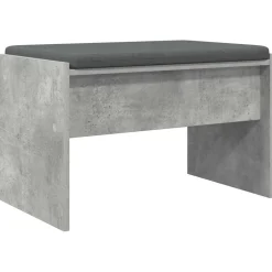Bankjes*vidaXL Halbank met kussen Beton Grijs 63 x 38 x 40 cm Betongrijs