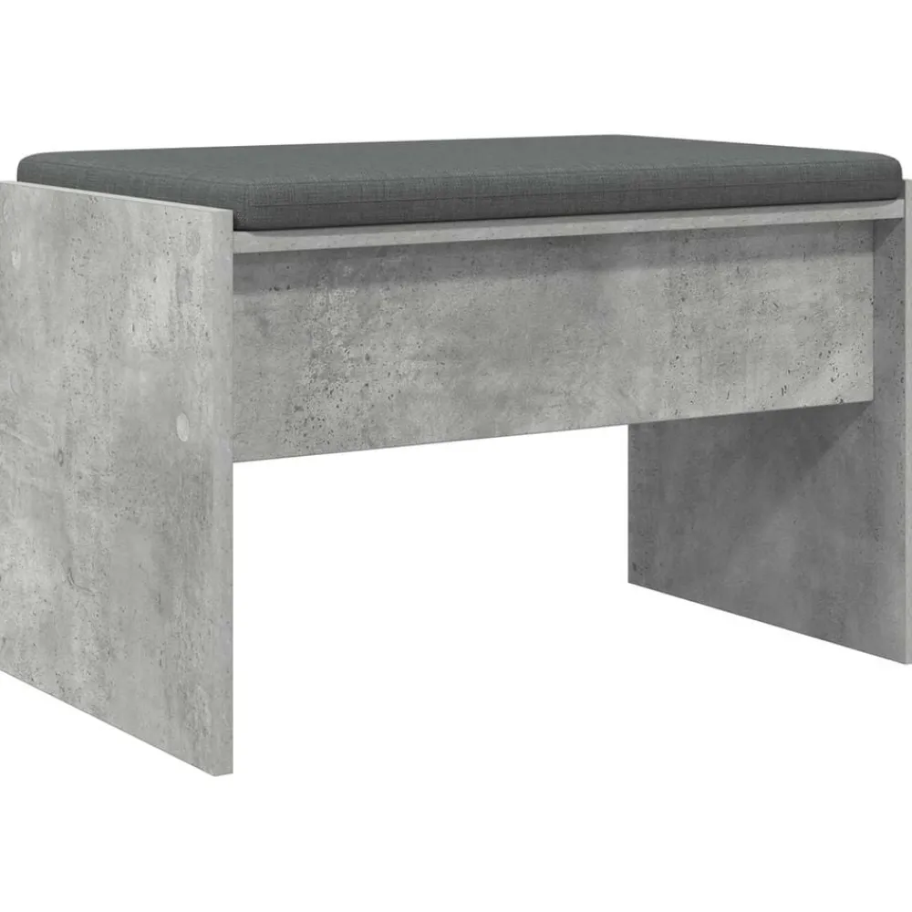 Bankjes*vidaXL Halbank met kussen Beton Grijs 63 x 38 x 40 cm Betongrijs