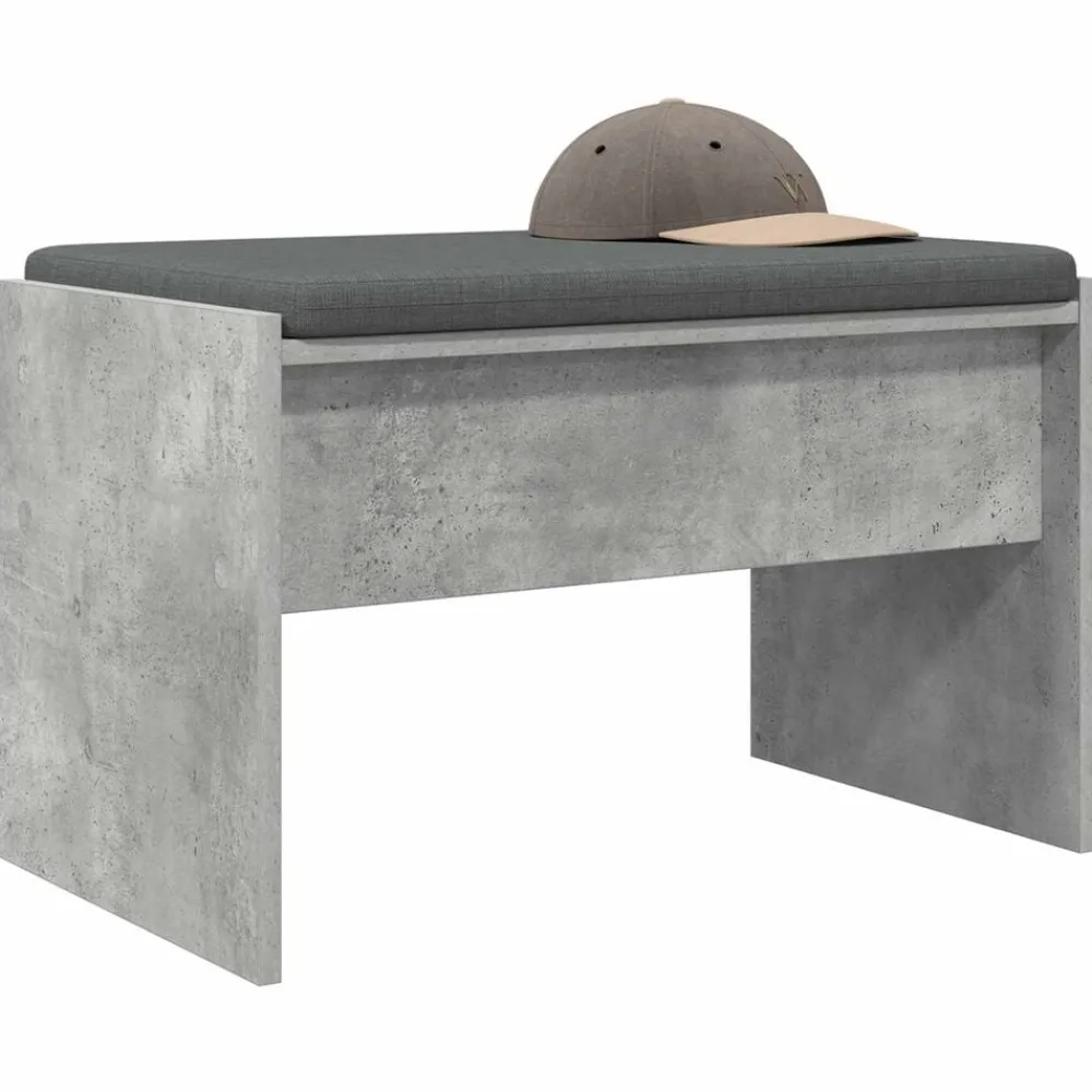 Bankjes*vidaXL Halbank met kussen Beton Grijs 63 x 38 x 40 cm Betongrijs