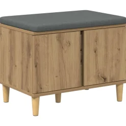 Halbank met kussen met opslag Artisan Eik 60 x 38 x 46 cm>vidaXL New