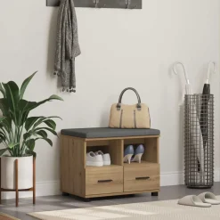 Halbank met kussen met lade Artisan Eik 60 x 38 x 46 cm>vidaXL Outlet